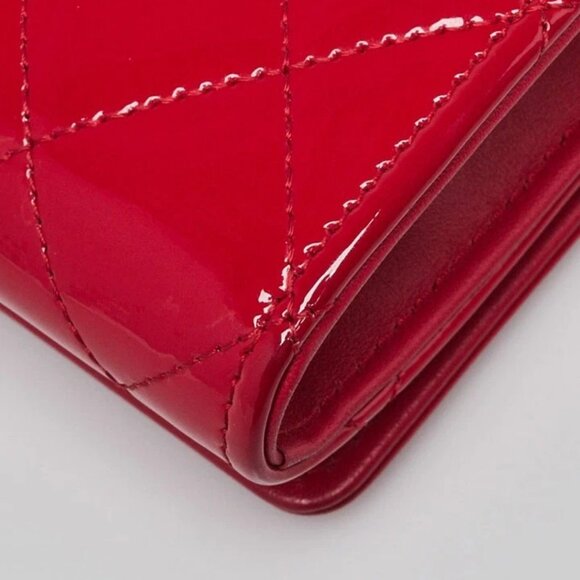 Chanel Dark Pink Quilted Patent Leather Boy WOC Clutch Bag - Picture 5 of 13